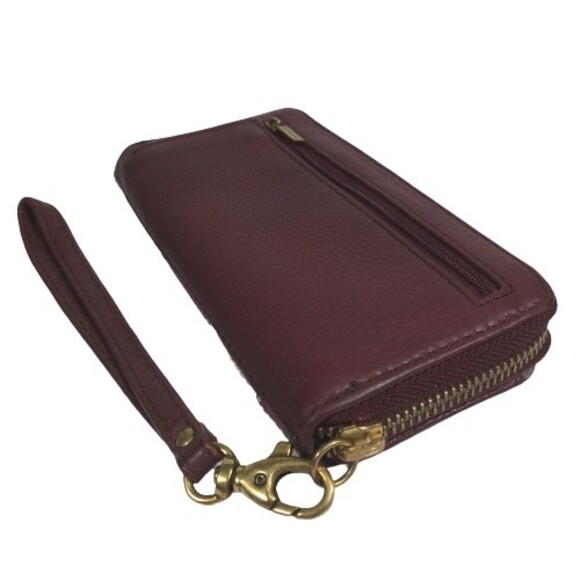 FOSSIL Quinn Slim Leather Clutch Wallet Wristlet MULTI COLOR Pink Burgundy Gray - Picture 6 of 11